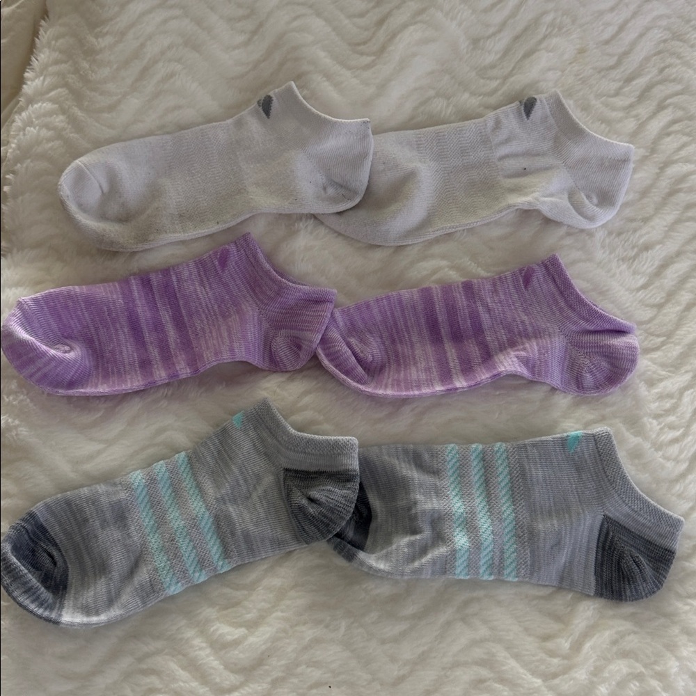 Comfortable women’s Ankle Socks - White, Purple, Gray - Picture 2 of 3